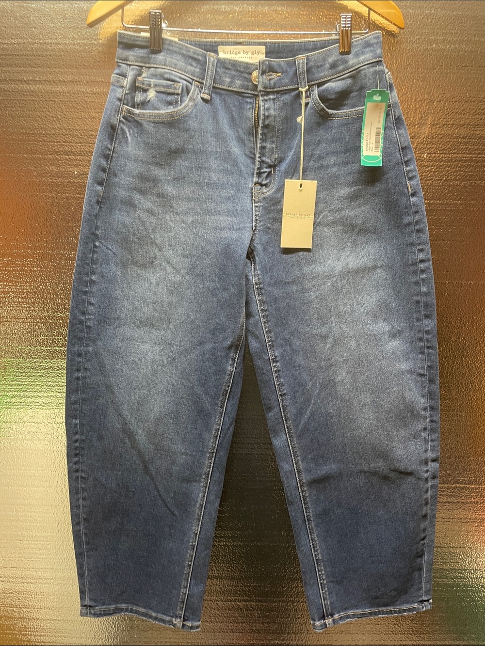 Bridge by Gly Dark Blue Barrel Jeans - Relaxed Fit - Picture 3 of 9